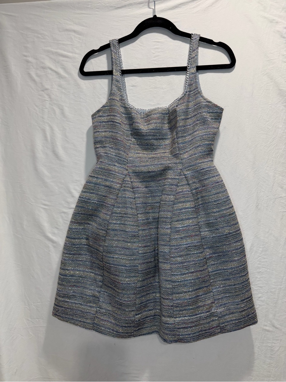 Maeve Anthropolgie Metallic Multi-Gray Tweed Mini Dress